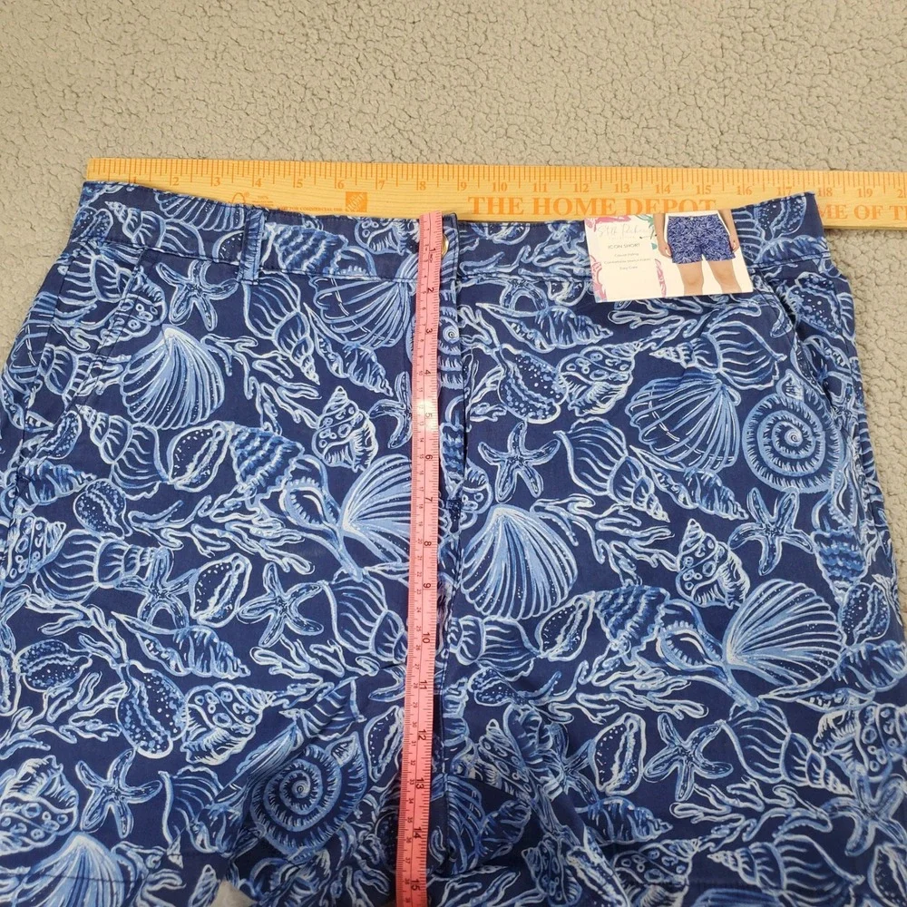 Stella Parker Icon Chino Shorts Womens 14 Blue Seashell‎ Coastal Nautical Preppy